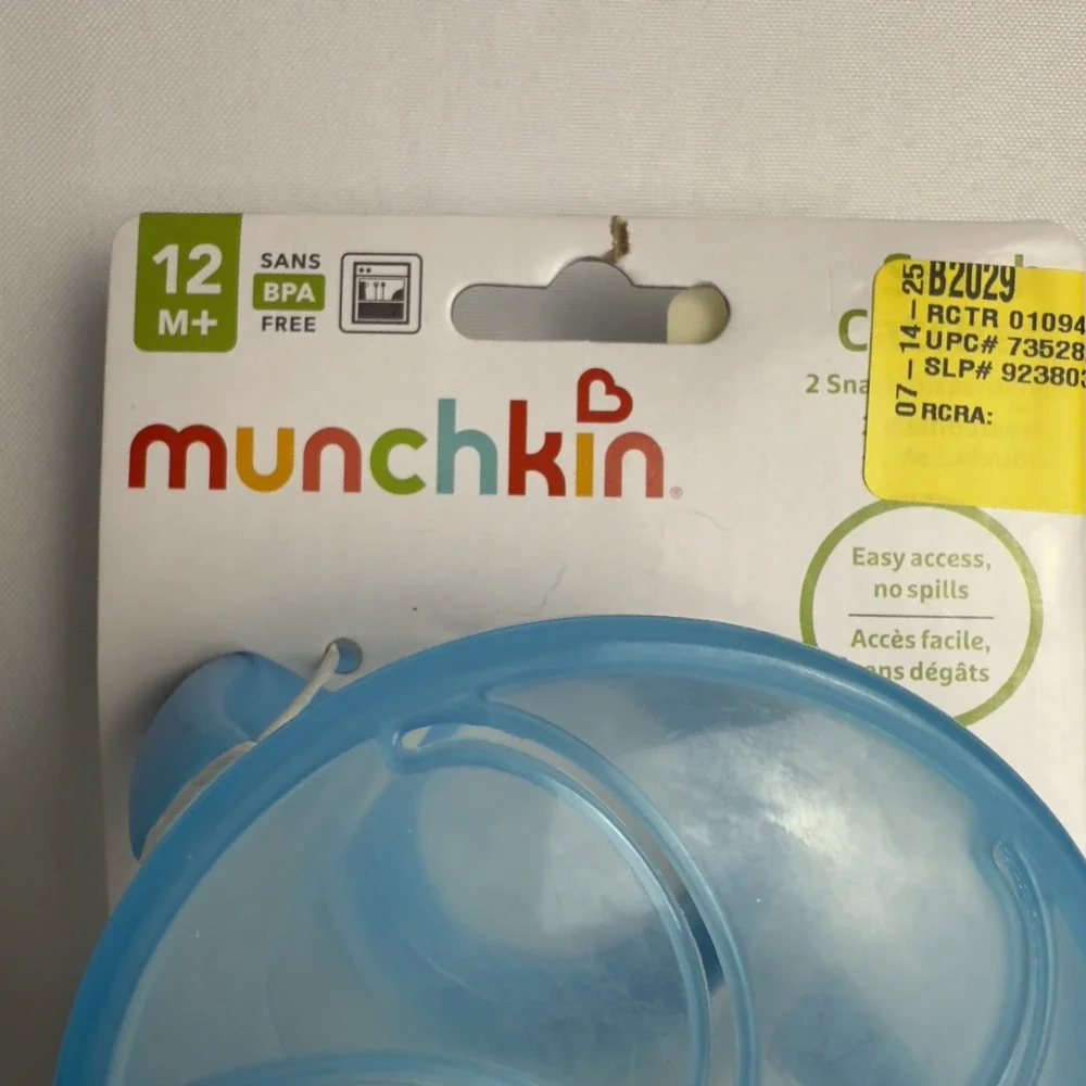Munchkin Baby Feeding Cups Snack Catcher Set Of Two Cups Blue/Green